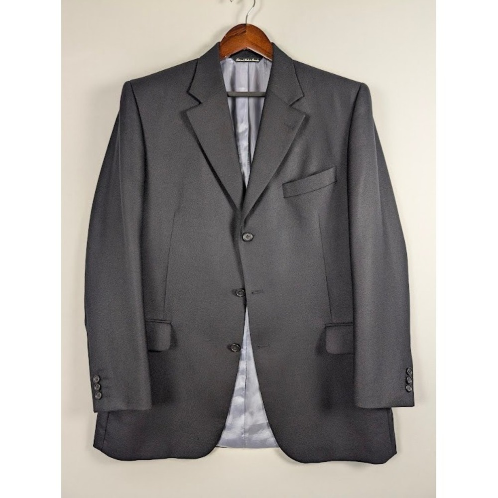 Jack Victor / Eli Thomas Cashmere Blazer Mens 42R Black 3-Button Wool Sport Coat